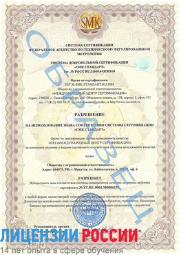 Образец разрешение Селятино Сертификат ISO 50001